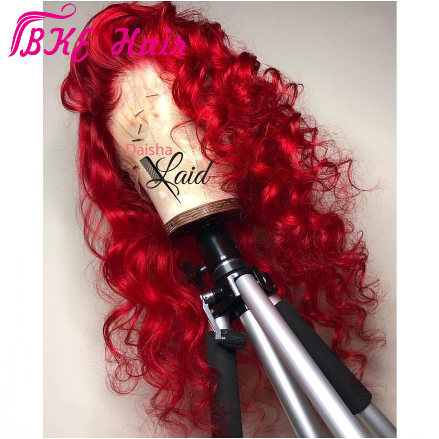 New red color kinky Curly Lace Front Wigs synthetic For Black Women With Baby Hair Glueless Pre Plucked africa women Short Bob Wig