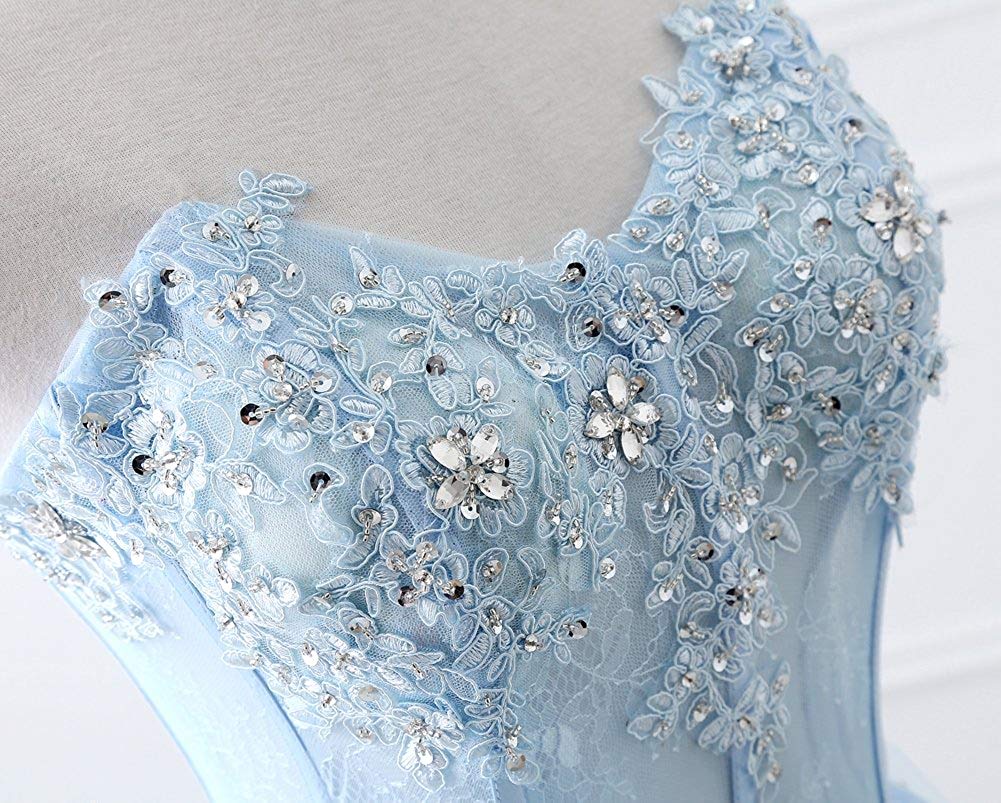 2019 Charming Applique Sweetheart Long Prom Dresses Beaded Appliques Princess Formal Evening Party Dress Bridesmaid Wear Party Gown QC1381