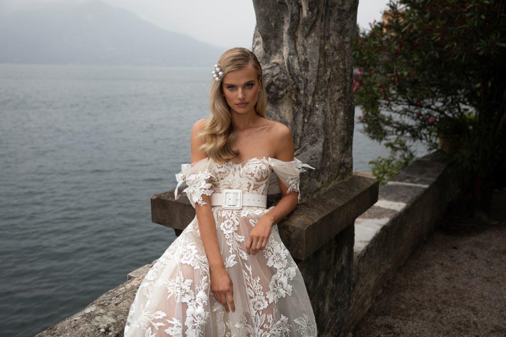 julie vino wedding dresses off the shoulder lace appliqued sweep train beach boho bridal gowns backless vestido de novia