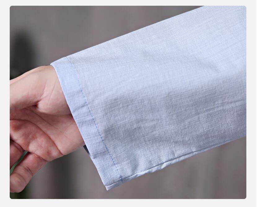 Jacket + Pants original cotton Blends Linen Unisex hanfu Pajamas suits Tang Ming dynasties chinese Ancient daily pajamas Comfortable clothes