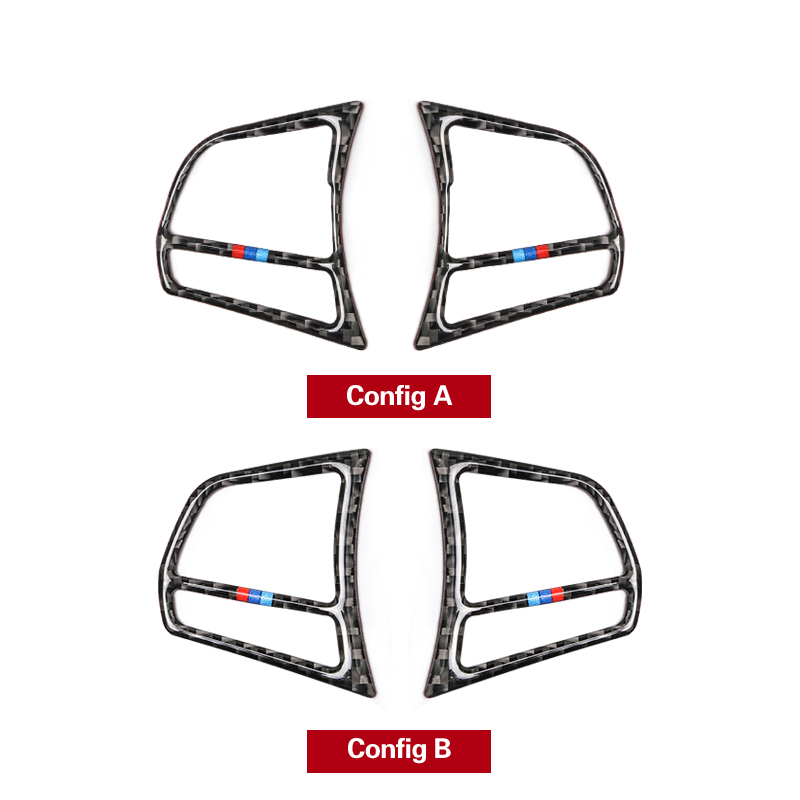 Car Accessories Interior Carbon Fiber Steering Wheel Buttons Frame Auto Stickers Covers For BMW 1/2/3/4 Series 3GT Styling
