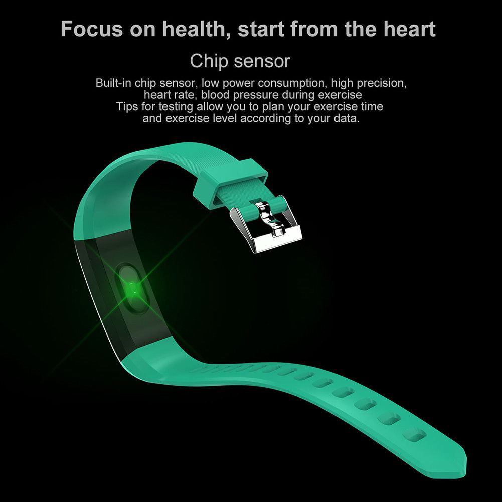 1 PC ID115 PLUS Color Screen Smart Bracelet Pedometer Watch Fitness Watch Running Walking Tracker Heart Rate Pedometer Smart Band4