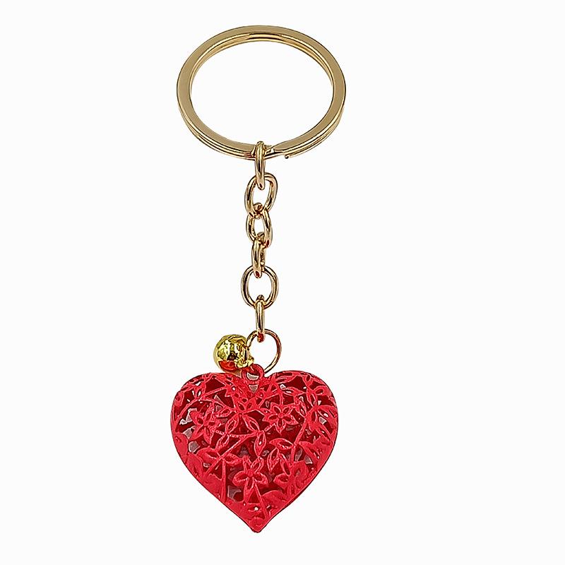Hollow Heart Keychains Fashion Charm Cute Purse Bag Pendant Car Keyring Chain Ornaments Hanging Valentine's Day Gift Key Chains