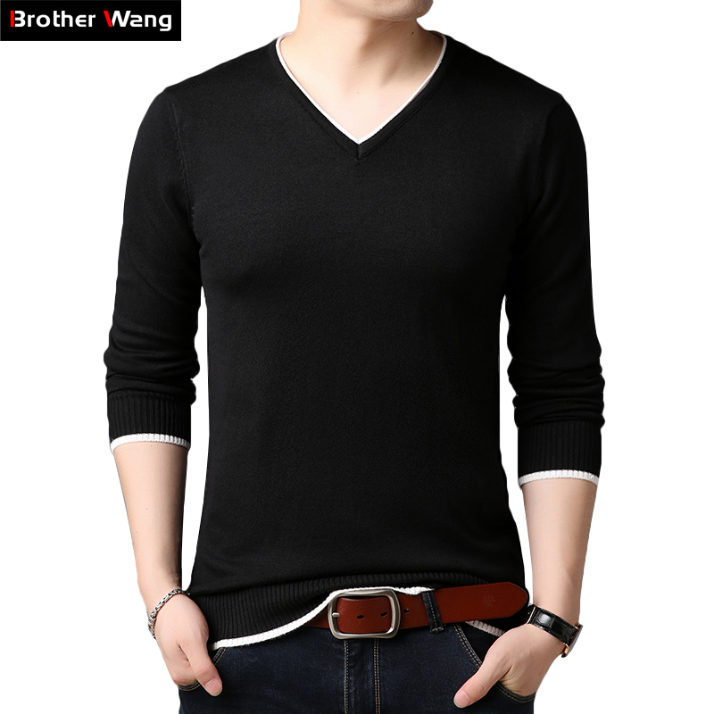 2019 Autumn New Men's Thin Sweater V-neck Casual Slim Men's Knit Sweter Contrast Collar Bottoming Sweater Brand clothes, Black
2019 Autumn New Men's Thin Sweater V-neck Casual Slim Men's Knit Sweter Contrast Collar Bottoming Sweater Brand clothes, Black