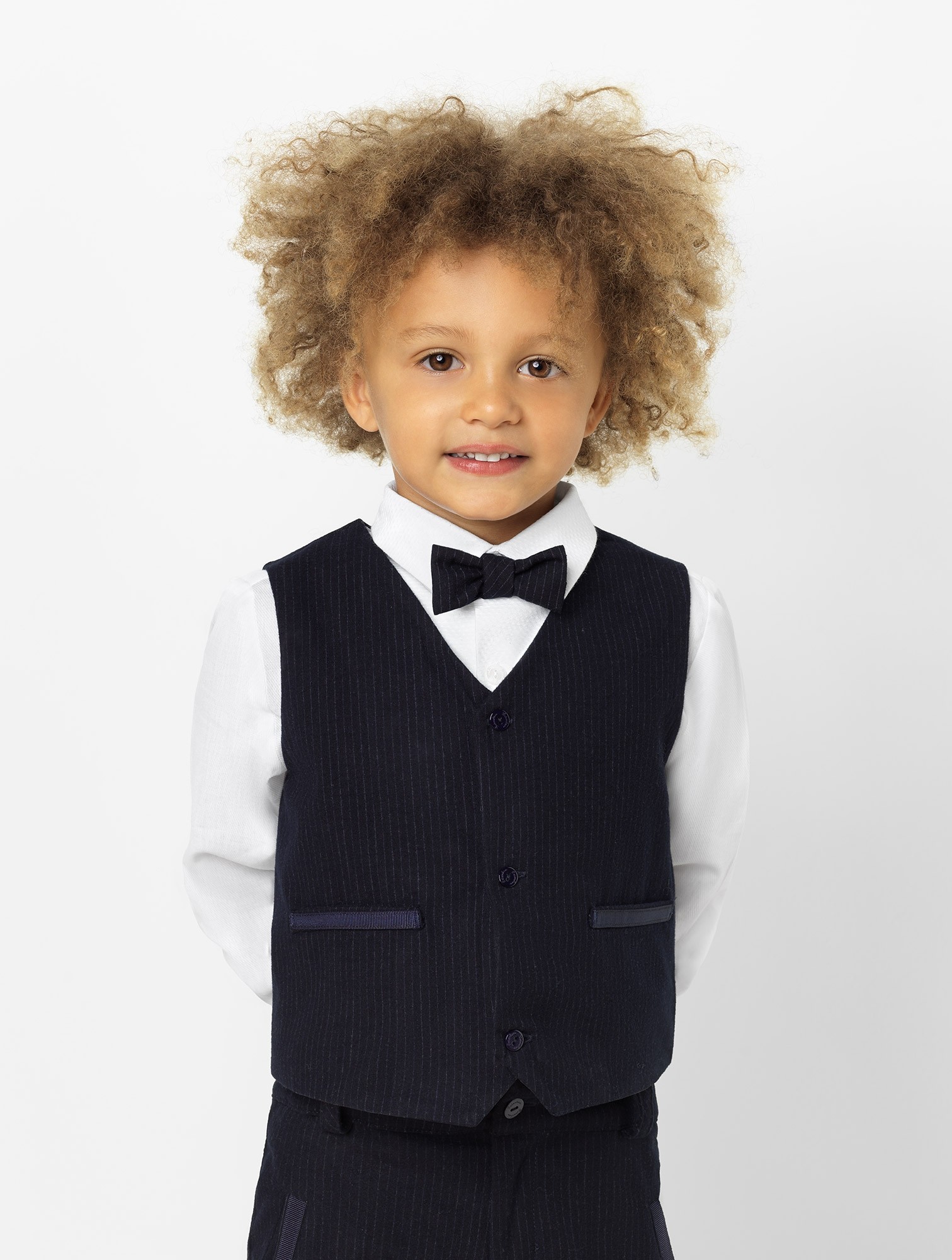 Little Kids Wedding Tuxedos Handsome 2 Pieces High Quality Stripe Boy's Formal Wear Children Pants Suits (vest+Pants)