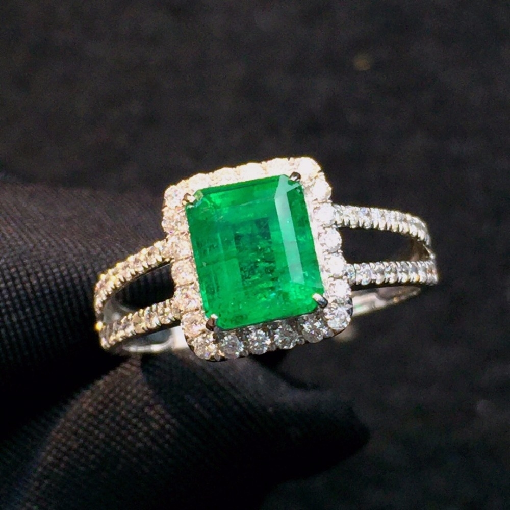 Fine Jewelry Real Pure 18K White Gold 100% Natural Emerald Gemstone 1.5ct Diamond Female's Wedding Rings for Women's Fine Rings CJ191205
Fine Jewelry Real Pure 18K White Gold 100% Natural Emerald Gemstone 1.5ct Diamond Female's Wedding Rings for Women's Fine Rings CJ191205