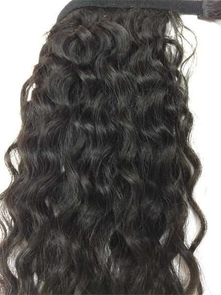 120g long curly ponytail hair piece drawstring Wrap around clips black ponytail curly hair extensions side part dhl free shipping