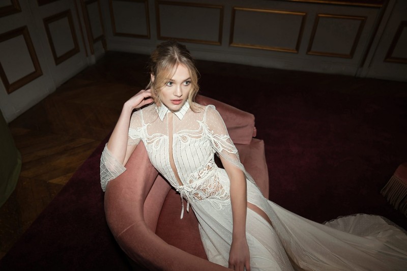 inbal dror mermaid wedding dresses lace beading split backless bridal gowns custom chapel country robe de marie