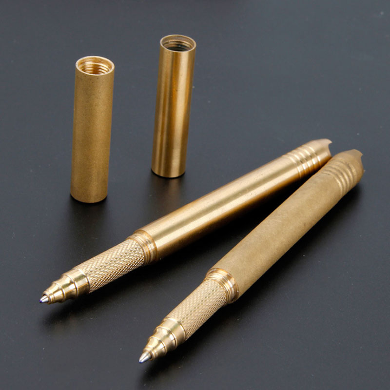 New Tactical Brass Personal Outdoor self-defense Ballpoint Pens Metal Handmade Signature Pen Office School Business stationery, As picture
New Tactical Brass Personal Outdoor self-defense Ballpoint Pens Metal Handmade Signature Pen Office School Business stationery, As picture
