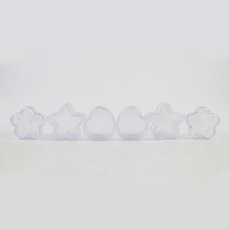50 x 5g Portable Small Plastic Jars Star / Flower / Heart Shape Pot Box Makeup Cosmetic Containers Clear Travelling Cream Jar
50 x 5g Portable Small Plastic Jars Star / Flower / Heart Shape Pot Box Makeup Cosmetic Containers Clear Travelling Cream Jar