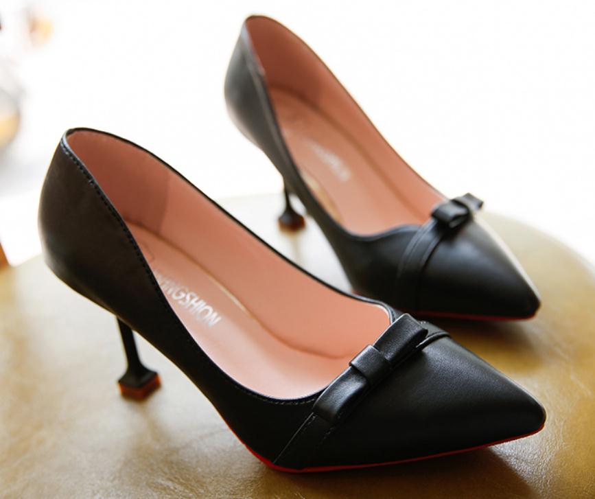 2018 bowknot Women's Shoes in Spring and Autumn with New style High-heeled fine heel pointed end @03, Black
2018 bowknot Women's Shoes in Spring and Autumn with New style High-heeled fine heel pointed end @03, Black