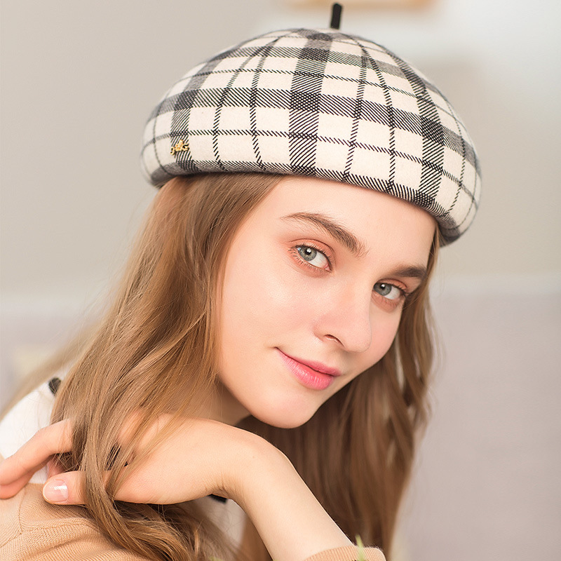 Lady Beret Hats Female Fashion Plaid Stewardess Hat Girls Woolen Dome Beret Caps Wool Painter Hat Adjust Woolen Painter Cap A101, Purple
Lady Beret Hats Female Fashion Plaid Stewardess Hat Girls Woolen Dome Beret Caps Wool Painter Hat Adjust Woolen Painter Cap A101, Purple