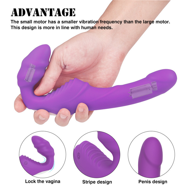 Strapless Strapon Dildo Vibrator for Couples Women Double Vibrating G Spot Adult Sex Toy for Lesbian Remote Control USB Vibrator Y191221