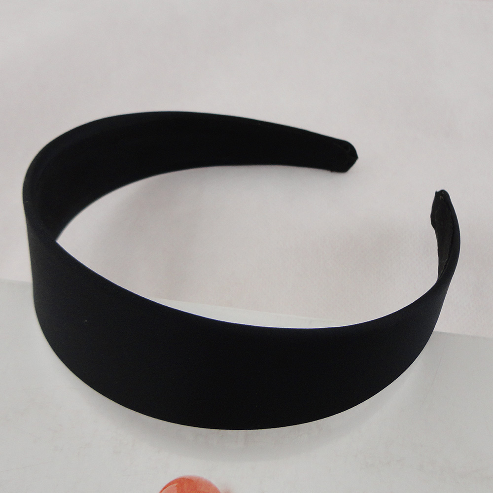 5PCS 3.8cm Black Satin Fabric Covered Plain Plastic wide Headbands for womens girls hairband DIY Handmade women hair accessories