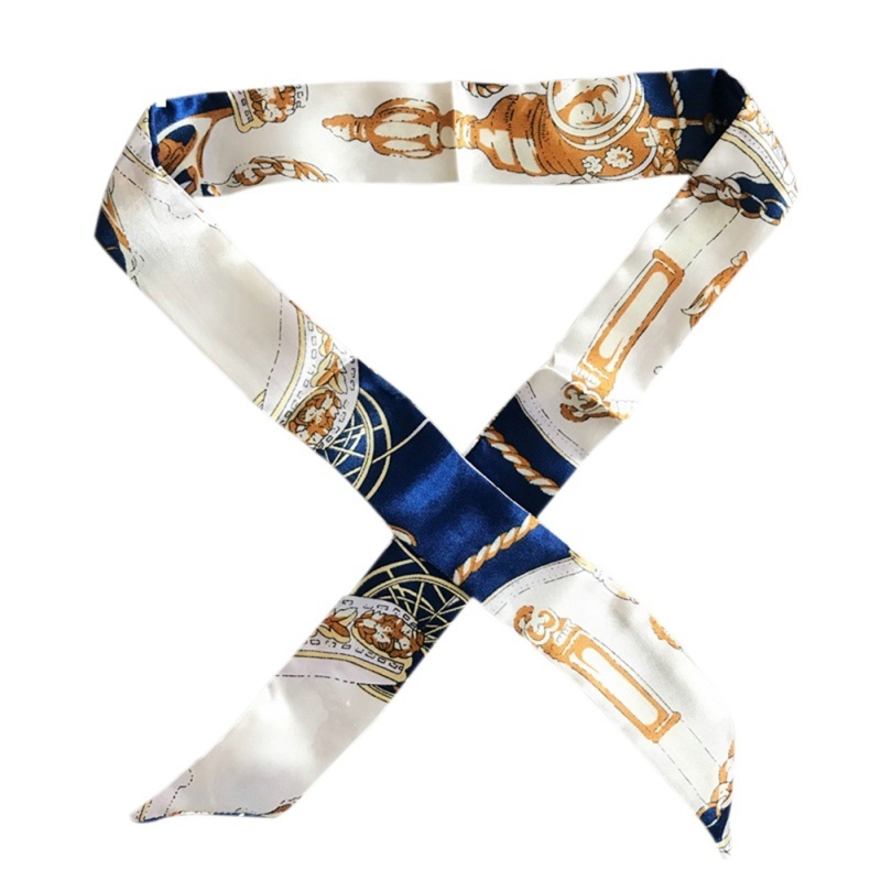 2018 Fashion Print Silk-like Scarf Women Bag Ribbon Scarf Female Hair Ribbons Decoration Multipurpose Scarves D19011106
