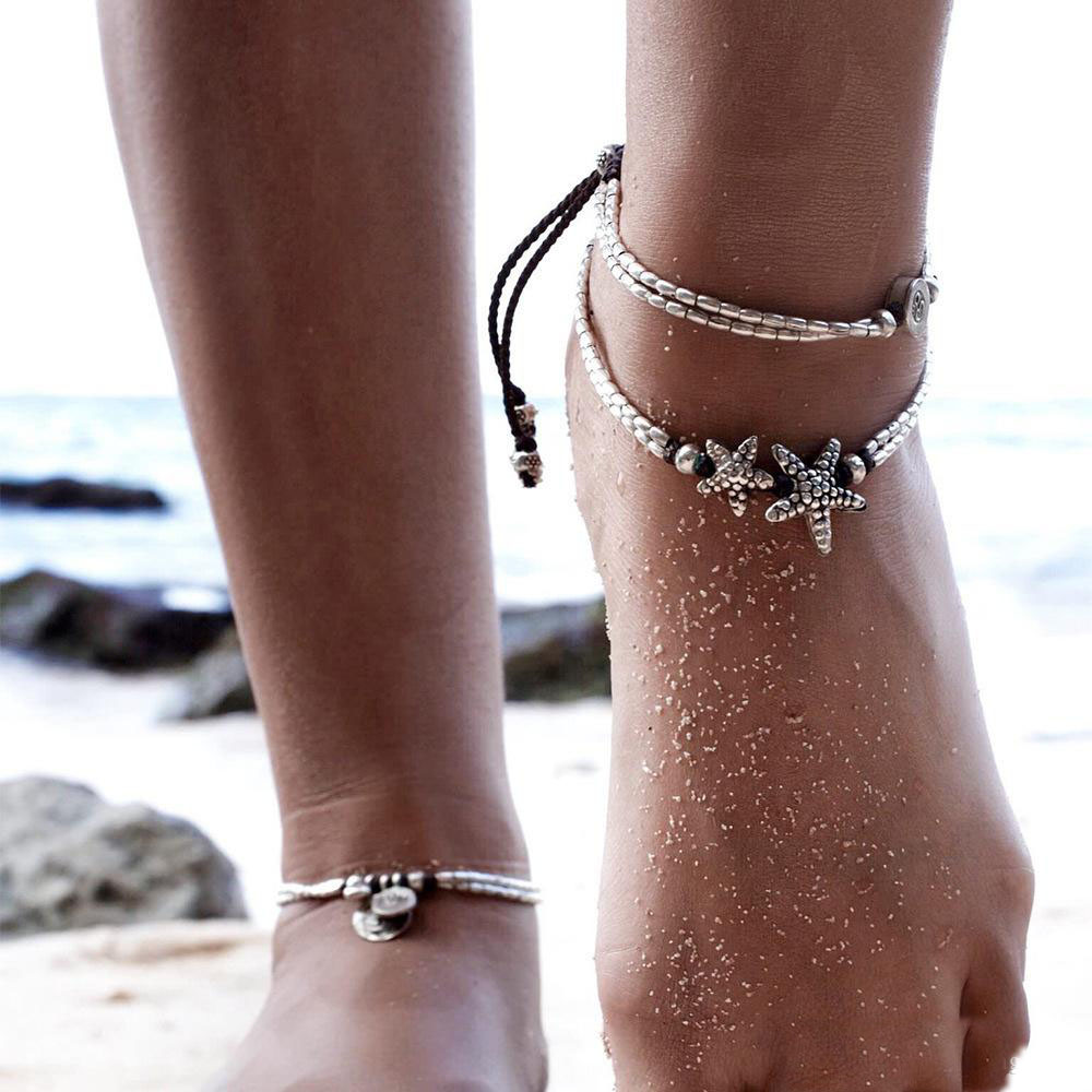 Retro Starfish Rune OM Yoga Charm Anklets Beach Foot Ring Rope Chain Star Loose Beads Multilayer Adjustable Anklet Women Jewelry Party Gifts, Red;blue
Retro Starfish Rune OM Yoga Charm Anklets Beach Foot Ring Rope Chain Star Loose Beads Multilayer Adjustable Anklet Women Jewelry Party Gifts, Red;blue