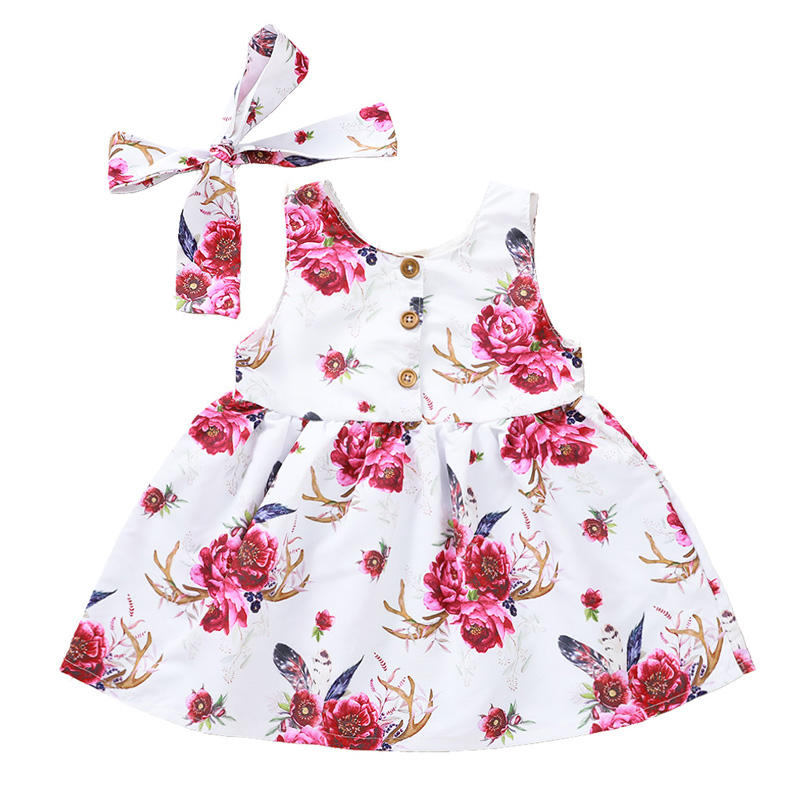 Girls Cotton-polyester Floral Print Sleeveless Dresses and Headband Baby Round Neck Skirt and Hair band Two Pieces ZHT 394, As picture
Girls Cotton-polyester Floral Print Sleeveless Dresses and Headband Baby Round Neck Skirt and Hair band Two Pieces ZHT 394, As picture