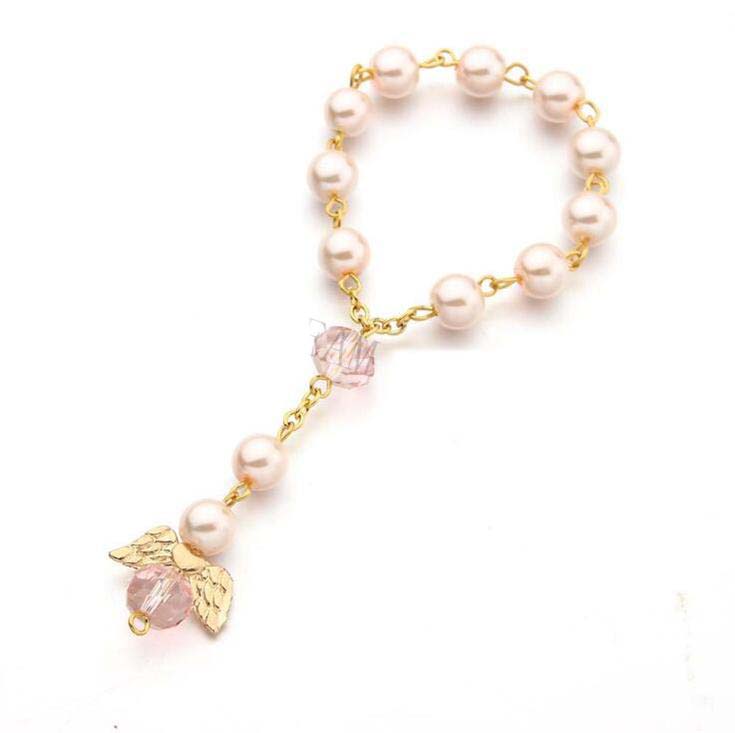 Angel pendant beaded bracelet Catholicism infant baptism supplies religion wedding gifts rosary bracelet charm bracelet Religious jewelry