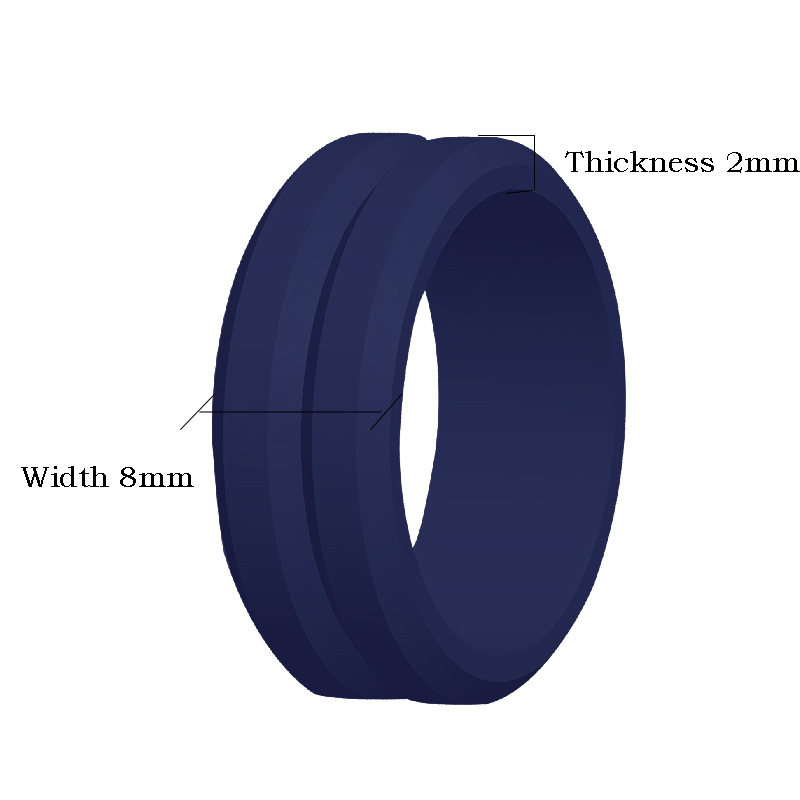 Silicone Band Ring for Men Engraved Middle Line Silicone Rubber Wedding Bands Sport Engagement Rings Safe Ring