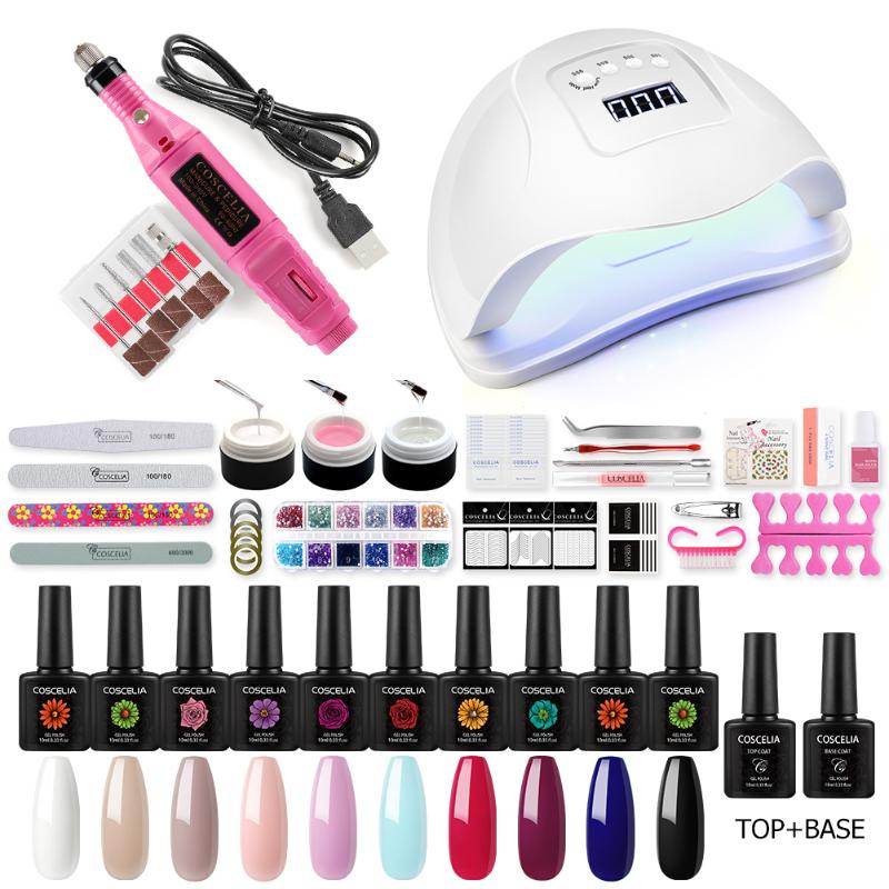 COSCELIA 8/10 Color Nail Polish Kit With 36W/80W Lamp For Electric Nail Drill Machine Manicure Set Nails Art Decorations
COSCELIA 8/10 Color Nail Polish Kit With 36W/80W Lamp For Electric Nail Drill Machine Manicure Set Nails Art Decorations