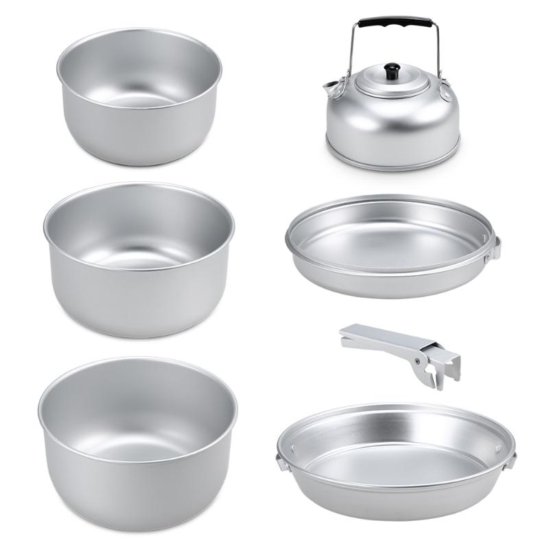 Portable 7PCS Outdoor Camping Cookware Set Lightweight Anodized Aluminum Cooking Pot Pan Kettle Tableware Set with Handle
Portable 7PCS Outdoor Camping Cookware Set Lightweight Anodized Aluminum Cooking Pot Pan Kettle Tableware Set with Handle