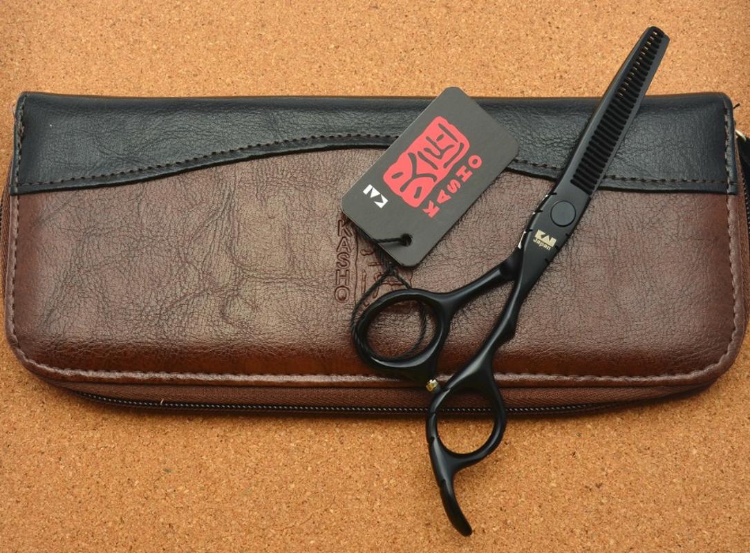 6.0'' Japan 440C Black Color Hairdressing Scissors Cutting Shears Thinning Scissors Professional Human Hair H1010