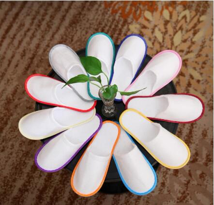 Wholesale Travel Hotel SPA Anti-slip Disposable Slippers Home Guest Shoes Multi-colors Breathable Soft Disposable Slippers