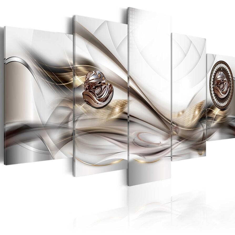 5 Pieces Fashion Wall Art Canvas Painting Abstract Golden Texture Blue Hand Purple Heart Modern Home Decoration,Choose Color:4 And Size :2(N