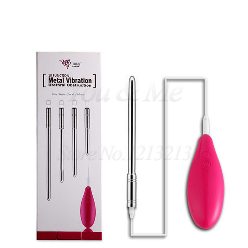 New 4 Size Male Urethra Stimulation Vibrator Urethral Sounds Toys Catheters Chastity Device Vibrating Penis Plugs Adult Sex Toy S18101905