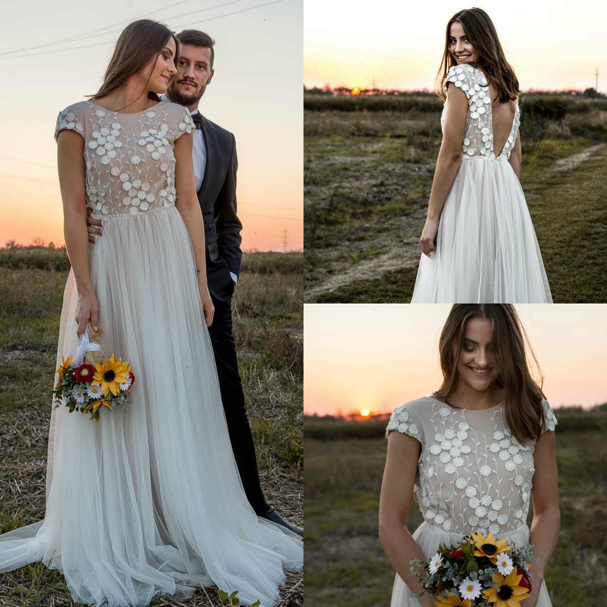 2019 Lace Boho Wedding Dresses Lace 3D Floral Appliqued Jewel Neck Sexy Backless Bridal Gowns Plus Size A Line Bohemia Wedding Dress, Same as image
2019 Lace Boho Wedding Dresses Lace 3D Floral Appliqued Jewel Neck Sexy Backless Bridal Gowns Plus Size A Line Bohemia Wedding Dress, Same as image