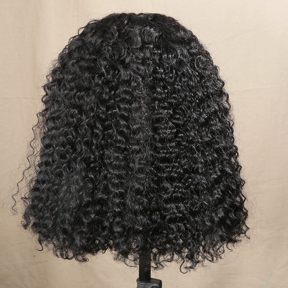 Malaysian Jerry Curly Short Bob Lace Front Human Hair Wig Pre Plucked For Black Women Glueless 150% Deep Wave Frontal Wig Remy