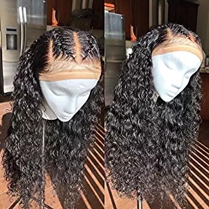 DIVA1 Pre plucked transparent hd frontal Human hair Wig For Black Women Deep wave Curly 150% Brazilian remy lace front wigs
