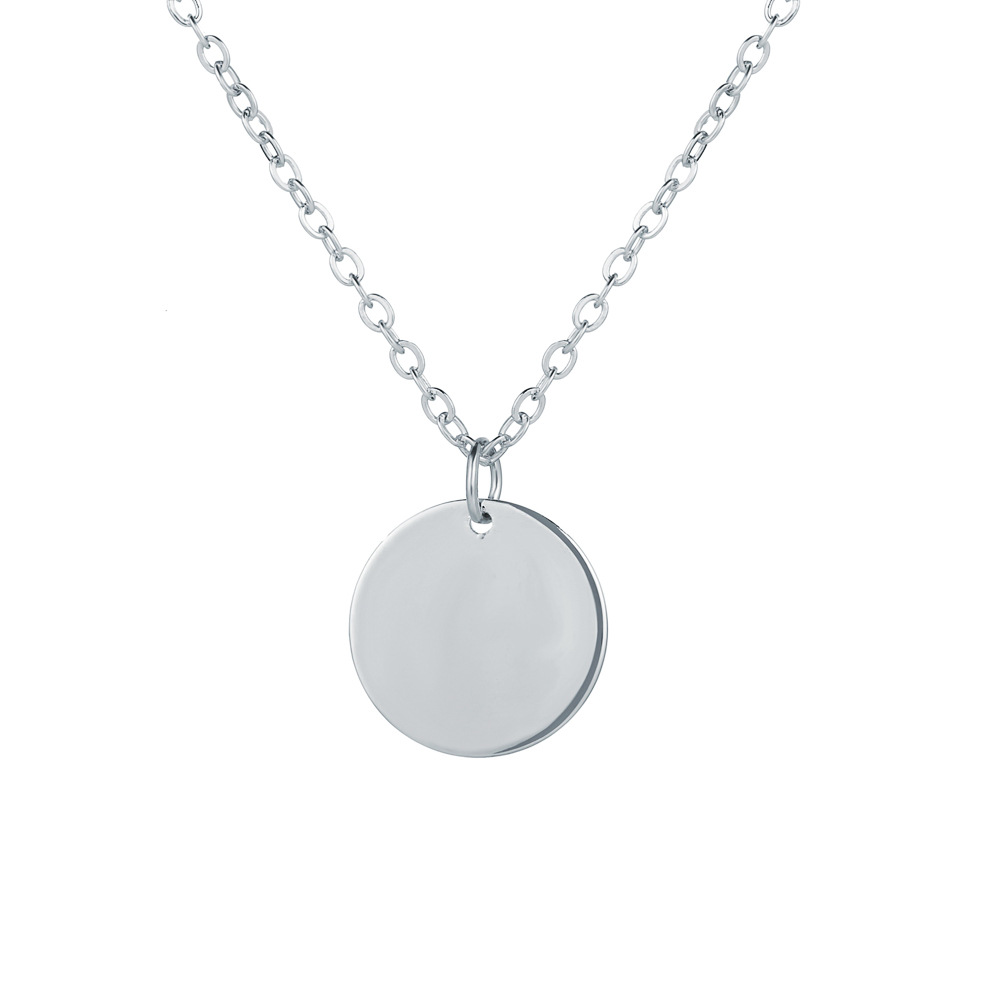 2024 New Fashion Stainless Steel Necklace Round Circle Pendant For Women Elegant Gold Silver Necklace Wedding Jewelry Wholesale Mother Gift