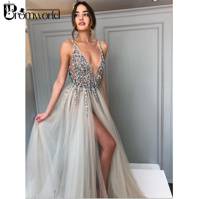 Party Dresses Promworld Backless Grey Evening 2021 Sexy Prom With Slit Rhinestone Tulle See Through Long Gowns, Ivory
Party Dresses Promworld Backless Grey Evening 2021 Sexy Prom With Slit Rhinestone Tulle See Through Long Gowns, Ivory