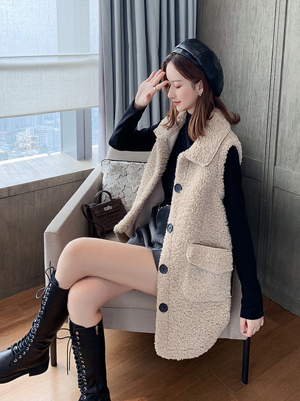 Faux Lambswool Waistcoat Women' 2019 New Style Autumn Clothing Retro Loose Sleeveless Coat Waistcoat Tank Top Vest Outer Wear, Blue
Faux Lambswool Waistcoat Women' 2019 New Style Autumn Clothing Retro Loose Sleeveless Coat Waistcoat Tank Top Vest Outer Wear, Blue