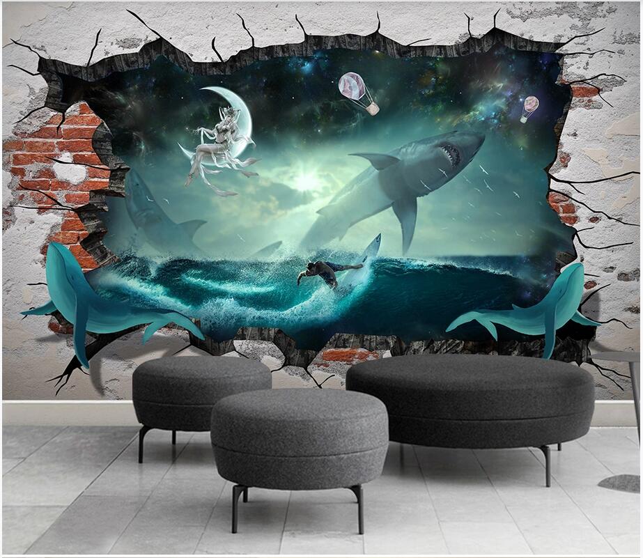 custom photo 3d wallpaper mural Sea whale shark starry sky 3D stereo painting background wall painting home decoration wall art 3d stickers, Non-woven wallpaper
custom photo 3d wallpaper mural Sea whale shark starry sky 3D stereo painting background wall painting home decoration wall art 3d stickers, Non-woven wallpaper