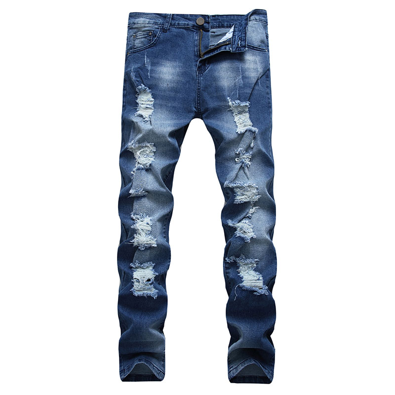 Men Casual jeans Ripped denim Pants Slim Knee Holes Scratched Distroyed Bleached Elastic High Quality Plus size 40 42, T-105
Men Casual jeans Ripped denim Pants Slim Knee Holes Scratched Distroyed Bleached Elastic High Quality Plus size 40 42, T-105