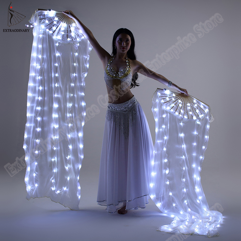 New Belly Dance Silk Fan Veil LED Fans Light up Shiny Pleated Carnival LED Fans Stage Performance Props Accessories Costume, Fuchsia left hand
New Belly Dance Silk Fan Veil LED Fans Light up Shiny Pleated Carnival LED Fans Stage Performance Props Accessories Costume, Fuchsia left hand