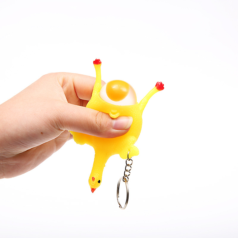 wholesale Toy Anti Stress Squeeze Toys Stress Relief Toys Funny Gadgets Kids Adult Eggs Laying Hens Key-chain Kids Toys
