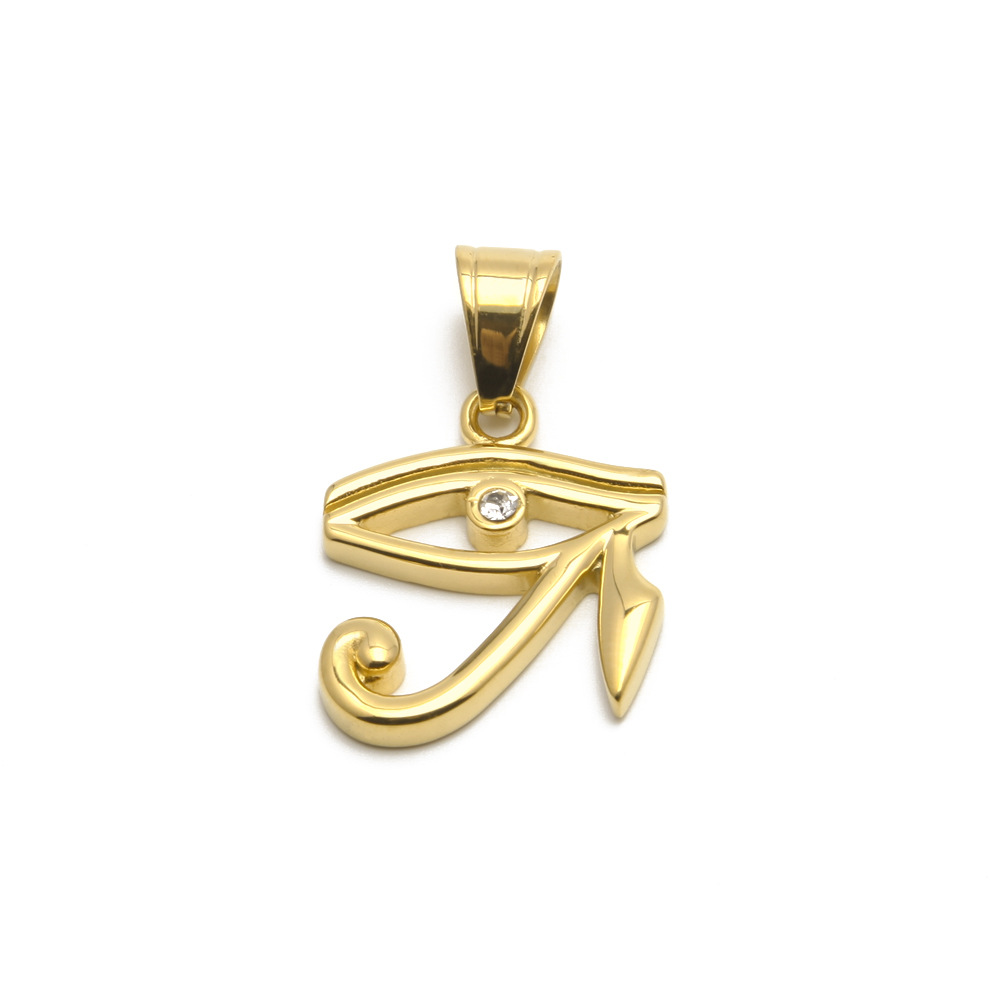316L Stainless Steel Gold Color Egyptian The Eye Of Horus Pendant Necklace Hip Hop Wedjat Eye Necklaces For Unisex Jewelry9286130