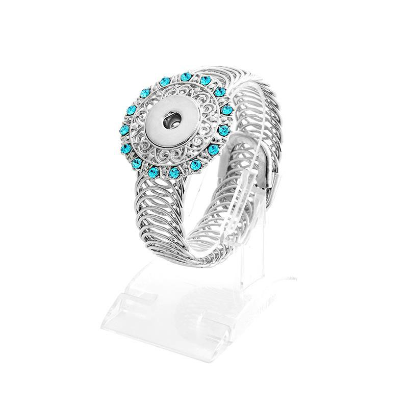 Noosa Snap Button bracelets Crystal rhinestone 18MM Ginger Snap charm Wrap Bangle For women Fashion Interchangeable Jewelry Gift