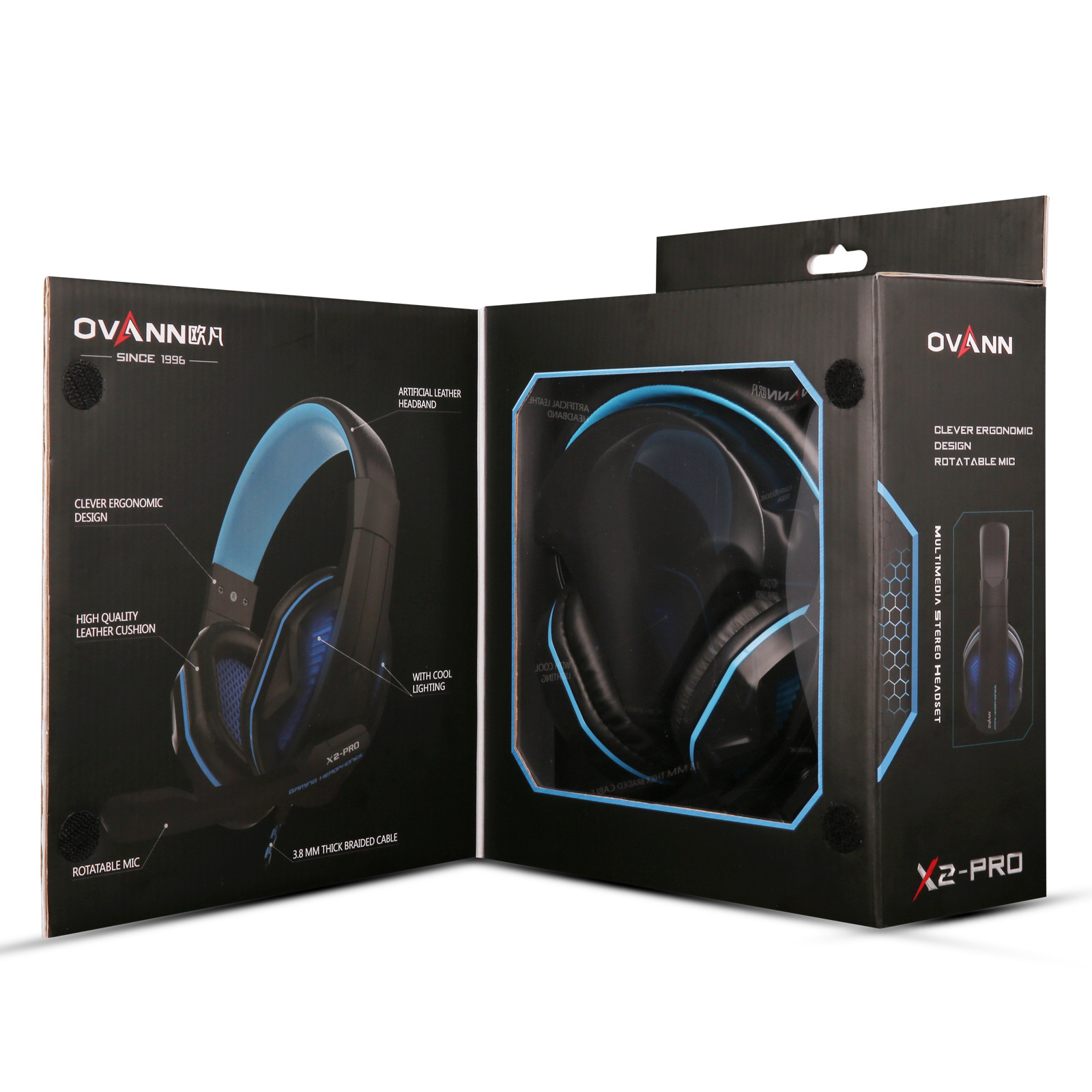 X2-PRO Over Ear Universal Luminous Led Light Games Head Phone Glowing Gamer Headphones Gaming Headset With Mic Volume Control
