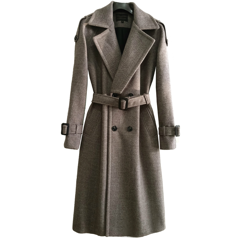 Fashion Extra Long Herringbone Overcoat Over-the-Knee Men' Autumn and Winter New Style Retro Woolen Jacket Men Coats, Gray
Fashion Extra Long Herringbone Overcoat Over-the-Knee Men' Autumn and Winter New Style Retro Woolen Jacket Men Coats, Gray