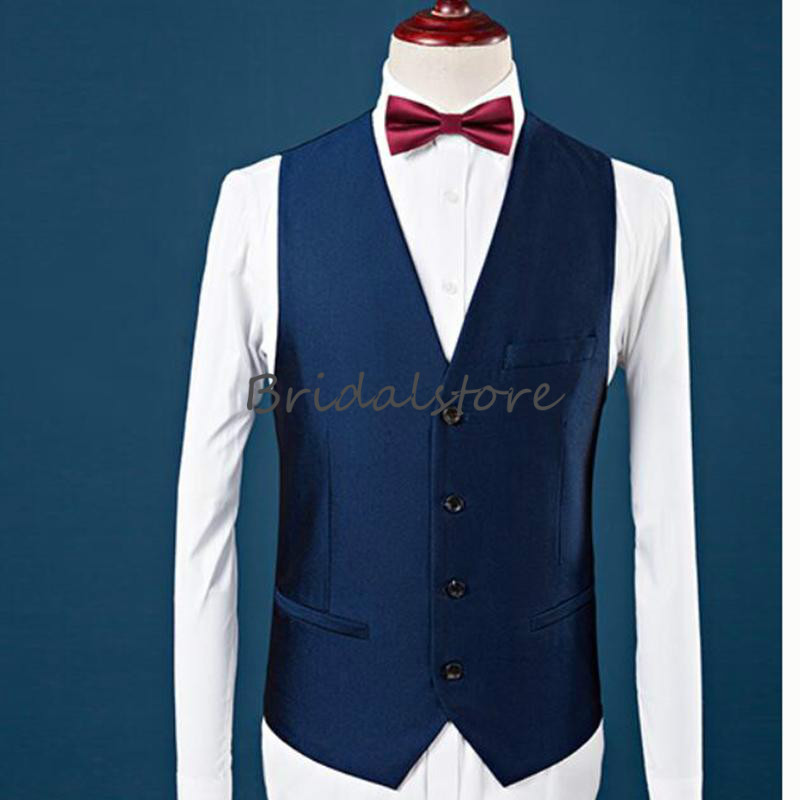 Fine Navy Burgundy Mens Wedding Tuxedos Best Man Evening Suits Slim Fit Groom Tuxedos formal wears Shawl Lapel Groomsman Jacket Pants Vest