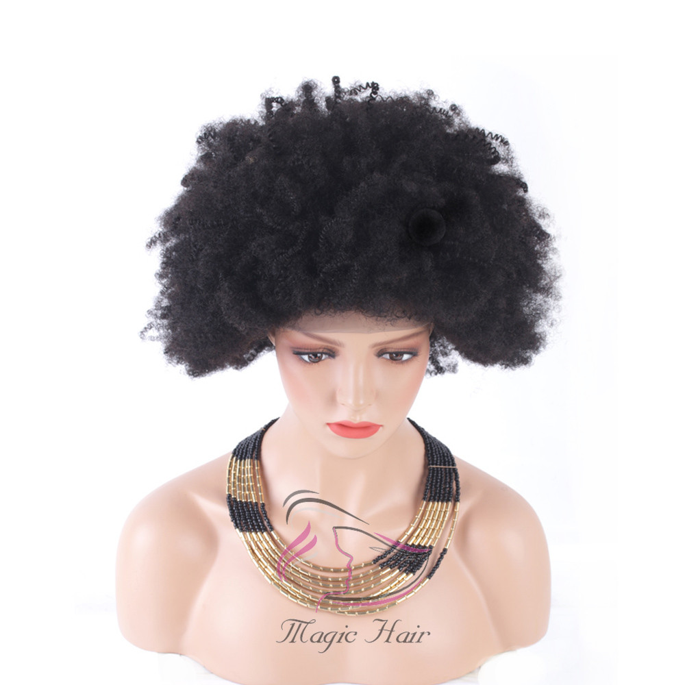 Free Shipping Short Afro Kinky Curly Human Hair Wigs Brazilian Lace Front Human Hair Wigs Glueless 130% density Short Bob Full Lace Wigs