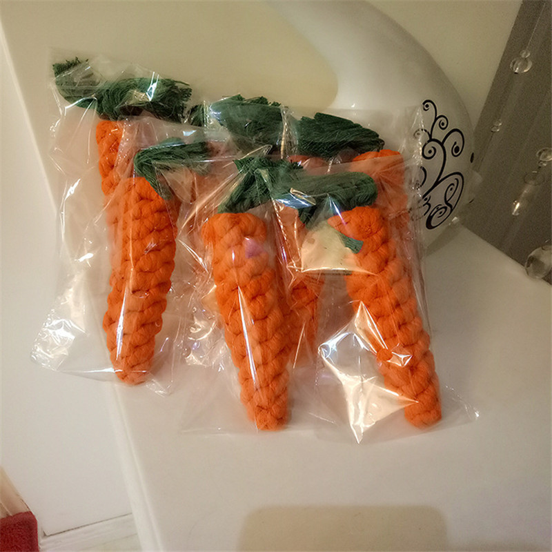 New Carrot Dog Cat Cotton Imitate Braided Weaved Bone Rope Knot Toy Pet Teeth Resistant to bite Toys dc429