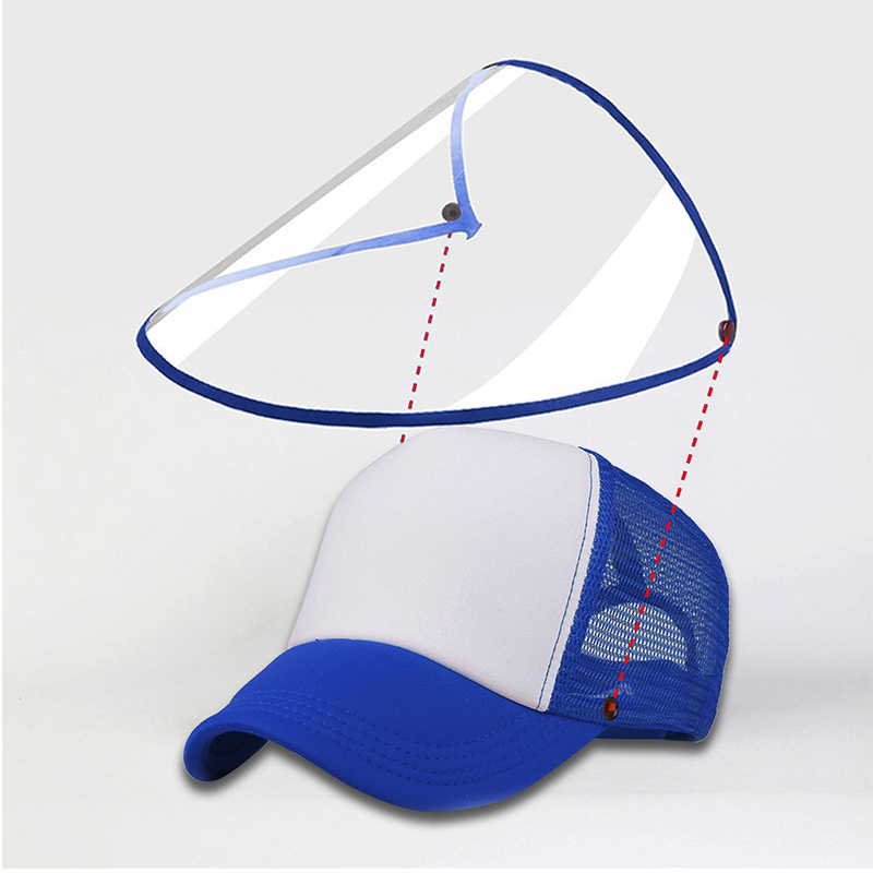 Dust-proof Anti-splash Baseball Cap With Dust-proof Transparent Cover Outdoor Face Mask High Quality Cotton Material FP8