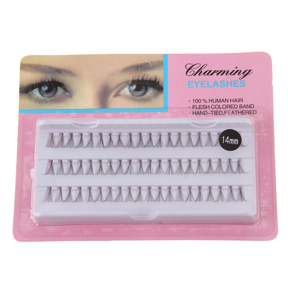Individual Lashes Semi Hand Made Black False Eyelash Natural Long Cluster Extension Set Makeup 8mm 10mm 12mm 14mm Pestanas Postizas Negras Individuale