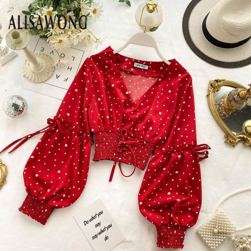 New Women Boho Tops Blouse 2019 Fashion Spring Auutmn V-neck Puff Sleeve Short Shirts Ladies Vintage Dot Printed Bandage Blusa
New Women Boho Tops Blouse 2019 Fashion Spring Auutmn V-neck Puff Sleeve Short Shirts Ladies Vintage Dot Printed Bandage Blusa