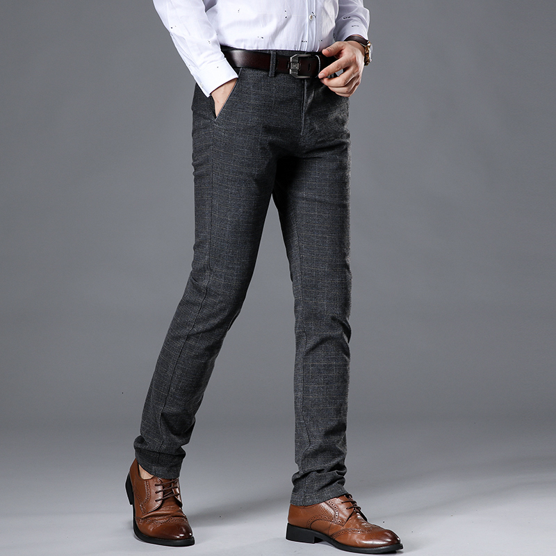 VOMINT New High Quality Men's Elastic Casual Pants Mens Business Dress Slim Jogger Stretch Long Trouser Male Suit PantsMX190902